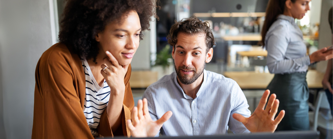 Image of man and a woman talking